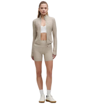 Lululemon Define Cropped Jacket Nulu Glow Grid Light Ivory Multi