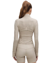 Lululemon Define Cropped Jacket Nulu Glow Grid Light Ivory Multi