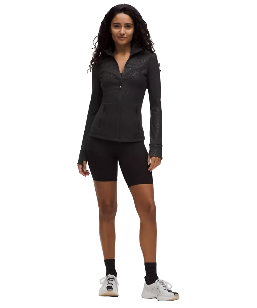 Lululemon Define Jacket Nulu Leopard Daisy Emboss Black