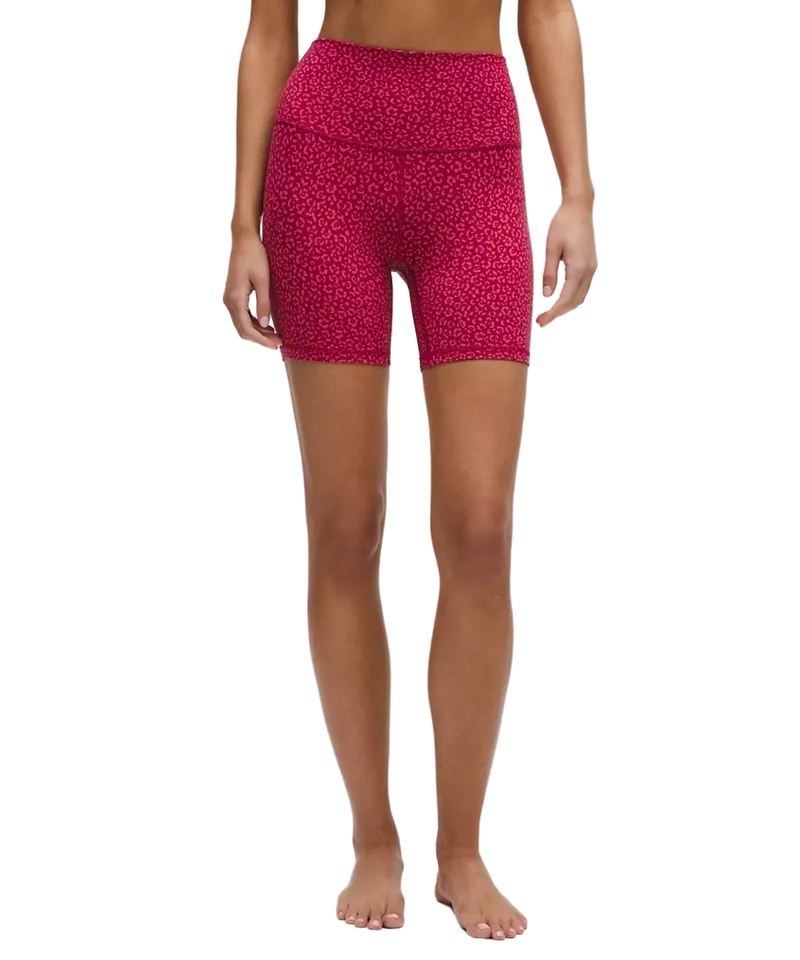 Lululemon Align High-Rise Shorts 6" Leopard Daisy Desert Red Magenta Smoke
