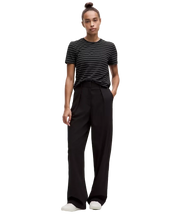Lululemon Love Curved-Hem Crewneck T-Shirt Shorts Serve Stripe Black White