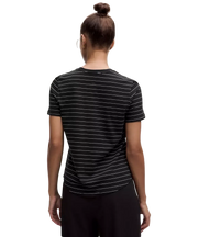Lululemon Love Curved-Hem Crewneck T-Shirt Shorts Serve Stripe Black White