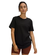 Lululemon Love Curved-Hem Crewneck T-Shirt Pink Haze Black