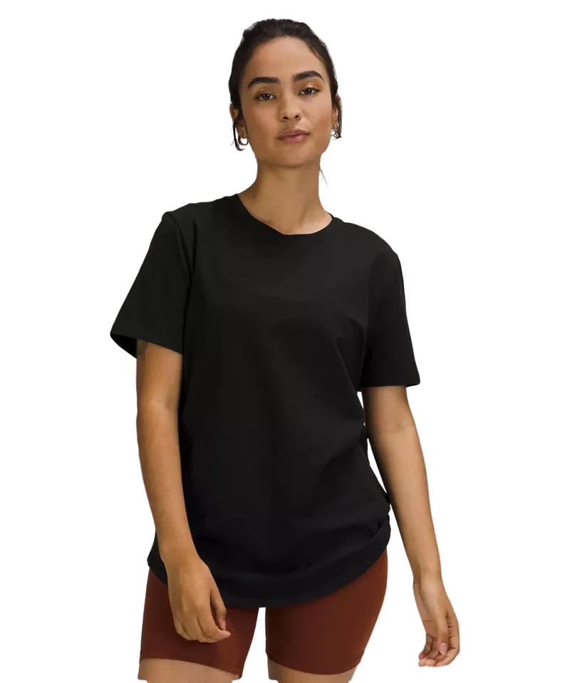 Lululemon Love Curved-Hem Crewneck T-Shirt Pink Haze Black