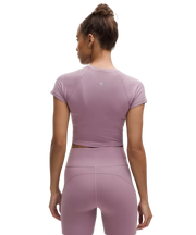Lululemon Swiftly Tech Cropped Shorts-Sleeve Shirt 2.0 Lavender Lux