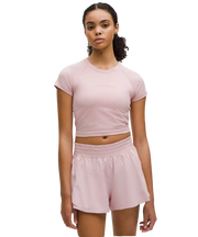 Lululemon Swiftly Tech Cropped Shorts-Sleeve Shirt 2.0 Pink Haze