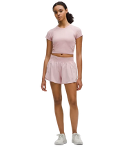 Lululemon Swiftly Tech Cropped Shorts-Sleeve Shirt 2.0 Pink Haze