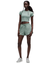 Lululemon Swiftly Tech Cropped Shorts-Sleeve Shirt 2.0 Crater Blue
