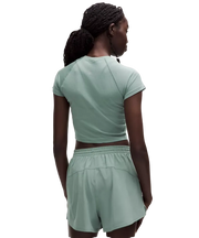 Lululemon Swiftly Tech Cropped Shorts-Sleeve Shirt 2.0 Crater Blue