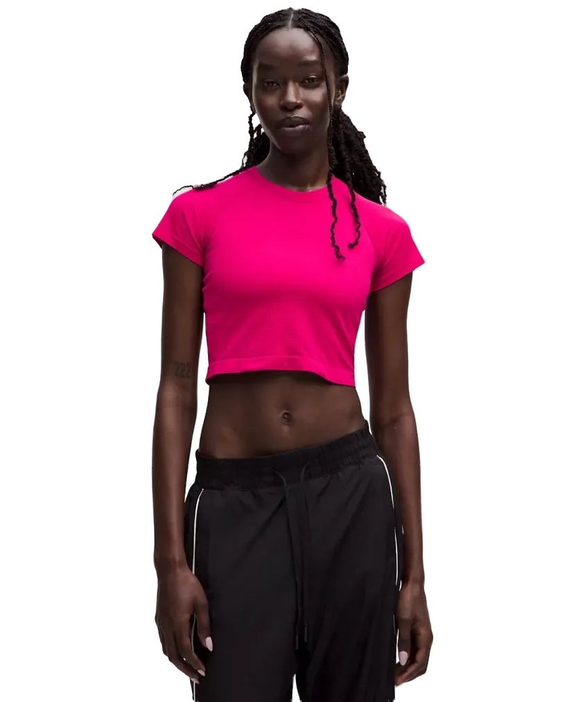 Lululemon Swiftly Tech Cropped Shorts-Sleeve Shirt 2.0 Passionate