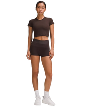 Lululemon Swiftly Tech Cropped Shorts-Sleeve Shirt 2.0 Espresso