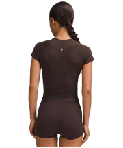 Lululemon Swiftly Tech Cropped Shorts-Sleeve Shirt 2.0 Espresso