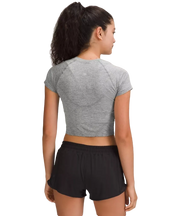 Lululemon Swiftly Tech Cropped Shorts-Sleeve Shirt 2.0 Lululemon Swiftly Tech Cropped Shorts-Sleeve Shirt 2.0 Slate/White