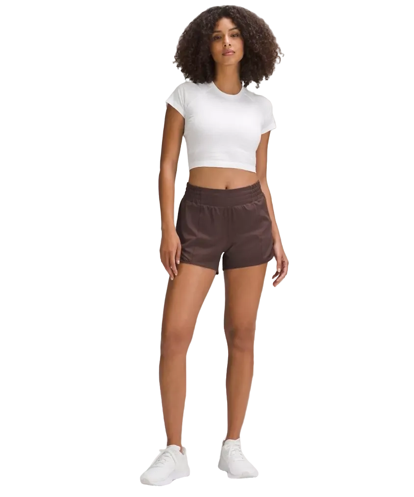 Lululemon Swiftly Tech Cropped Shorts-Sleeve Shirt 2.0 White
