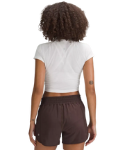 Lululemon Swiftly Tech Cropped Shorts-Sleeve Shirt 2.0 White
