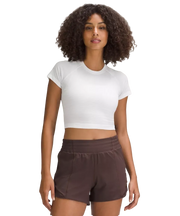 Lululemon Swiftly Tech Cropped Shorts-Sleeve Shirt 2.0 White