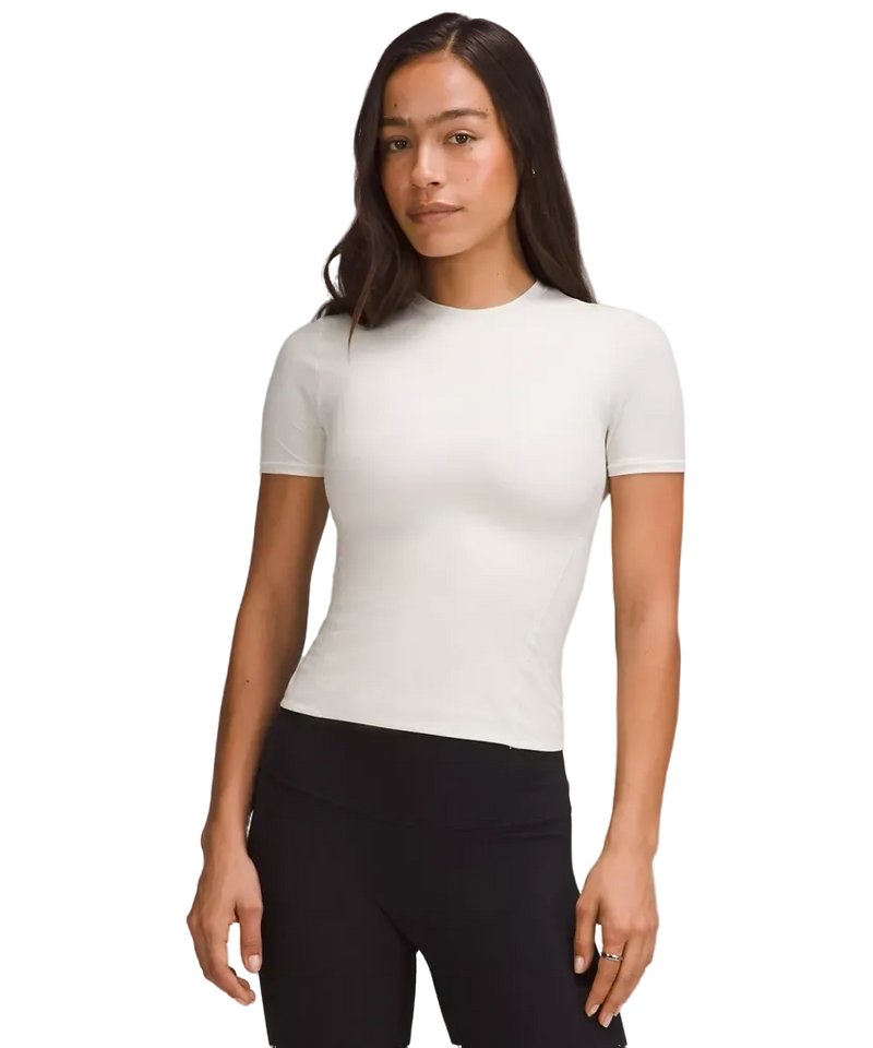 Lululemon Wundermost Ultra-Soft Nulu Hip-Length Crewneck Shirt Bone