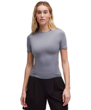 Lululemon Wundermost Ultra-Soft Nulu Hip-Length Crewneck Shirt Solar Grey