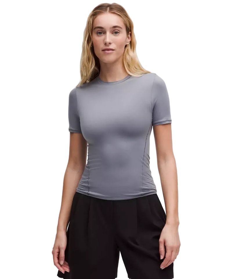 Lululemon Wundermost Ultra-Soft Nulu Hip-Length Crewneck Shirt Solar Grey
