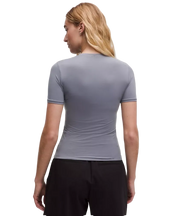 Lululemon Wundermost Ultra-Soft Nulu Hip-Length Crewneck Shirt Solar Grey