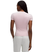 Lululemon Wundermost Ultra-Soft Nulu Hip-Length Crewneck Shirt Pink Haze