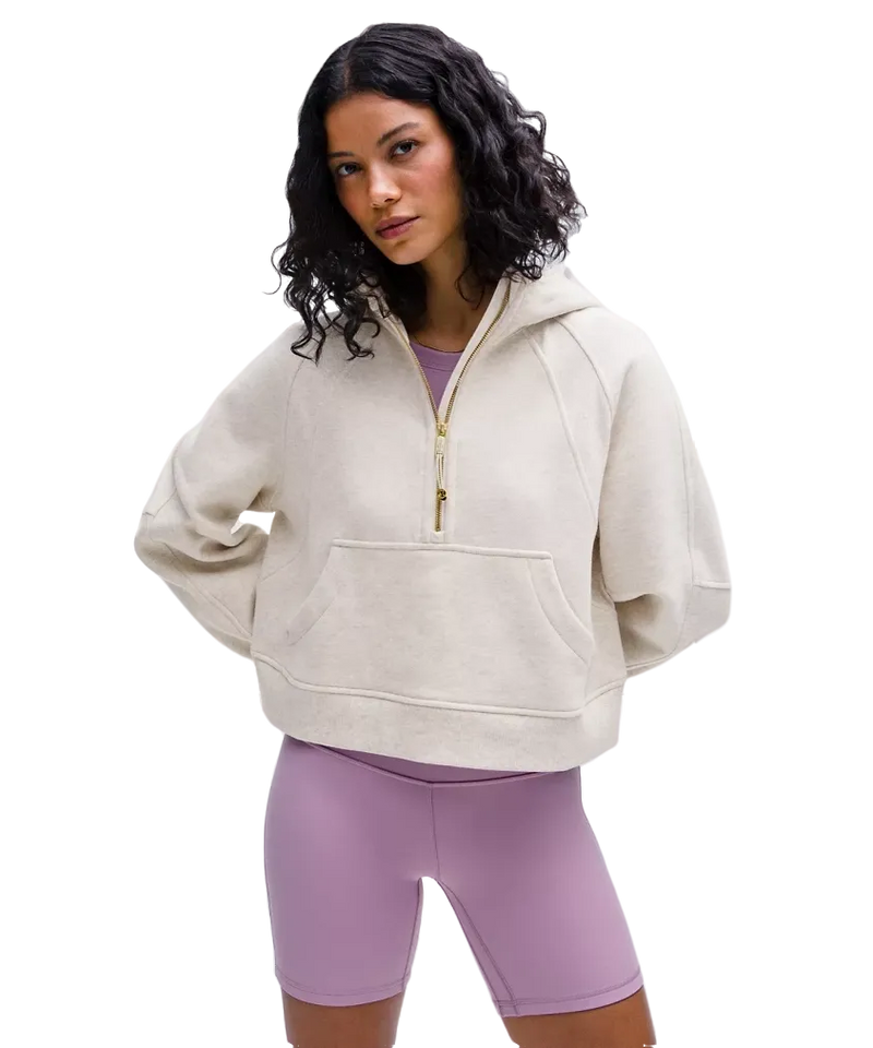 Lululemon Scuba Oversized Half-Zip Hoodie Heathered Bone/Gold