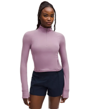 Lululemon It's Rulu Cropped Half Zip Updated Lavender Lux