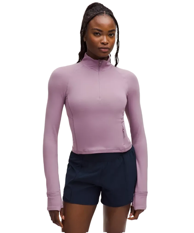 Lululemon It's Rulu Cropped Half Zip Updated Lavender Lux