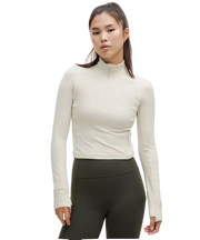 Lululemon It's Rulu Cropped Half Zip Updated Bone