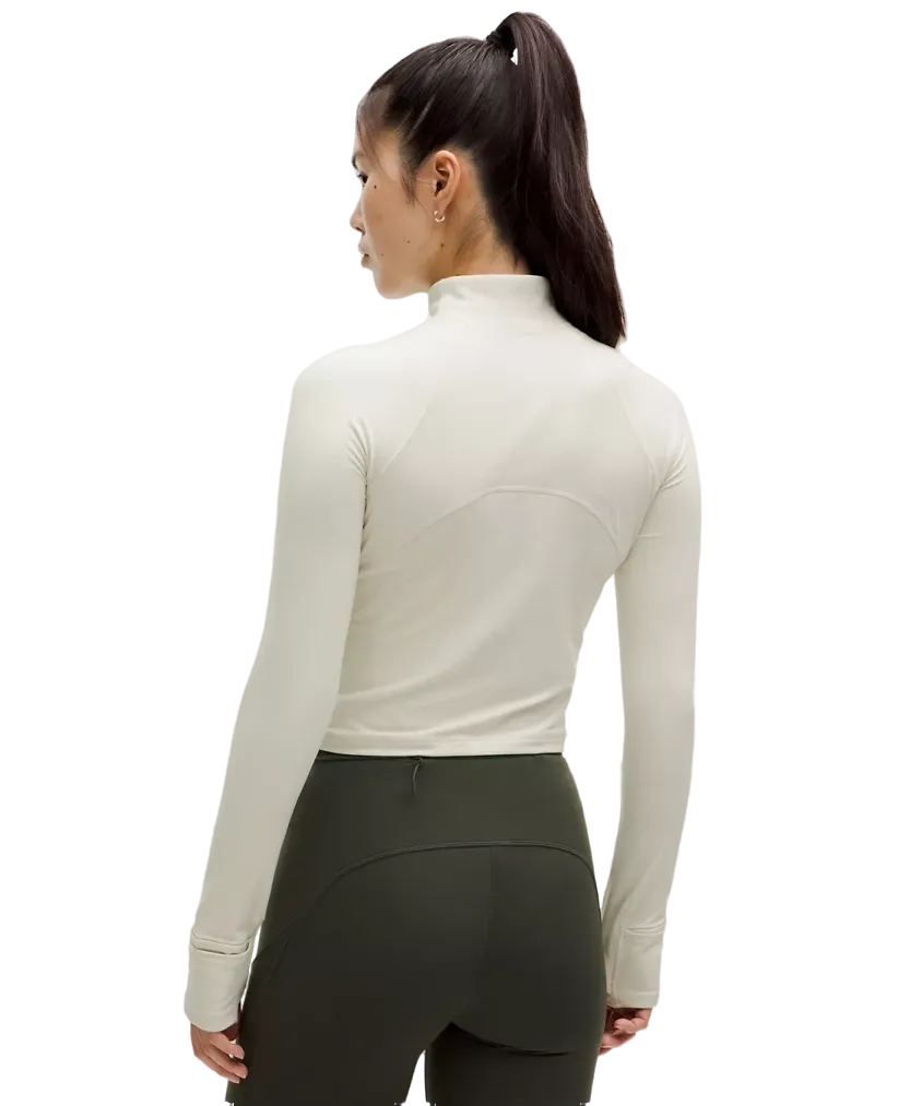 Lululemon It's Rulu Cropped Half Zip Updated Bone