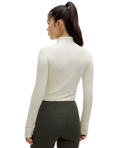 Lululemon It's Rulu Cropped Half Zip Updated Bone