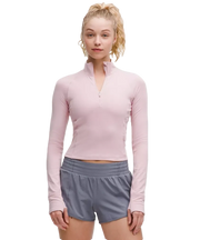 Lululemon It's Rulu Cropped Half Zip Updated Pink Haze