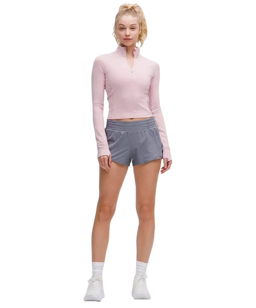 Lululemon It's Rulu Cropped Half Zip Updated Pink Haze