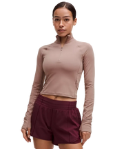 Lululemon It's Rulu Cropped Half Zip Updated Twilight Rose