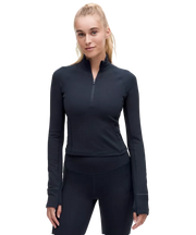 Lululemon It's Rulu Cropped Half Zip Updated True Navy