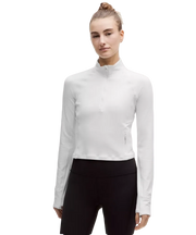 Lululemon It's Rulu Cropped Half Zip Updated White