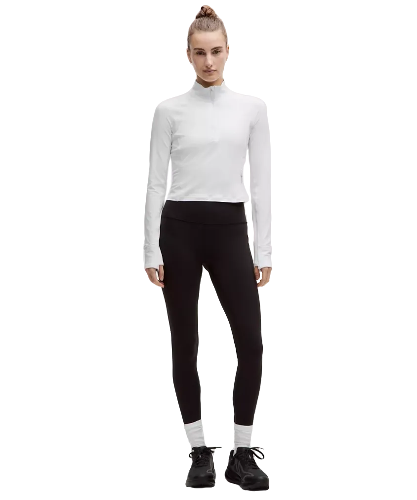 Lululemon It's Rulu Cropped Half Zip Updated White