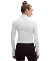 Lululemon It's Rulu Cropped Half Zip Updated White