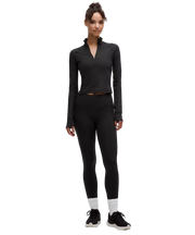 Lululemon It's Rulu Cropped Half Zip Updated Black
