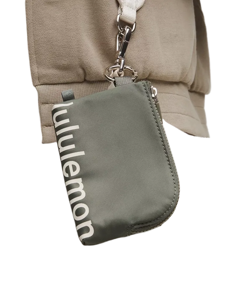 Lululemon Clippable Card Pouch Grey Sage/Light Ivory