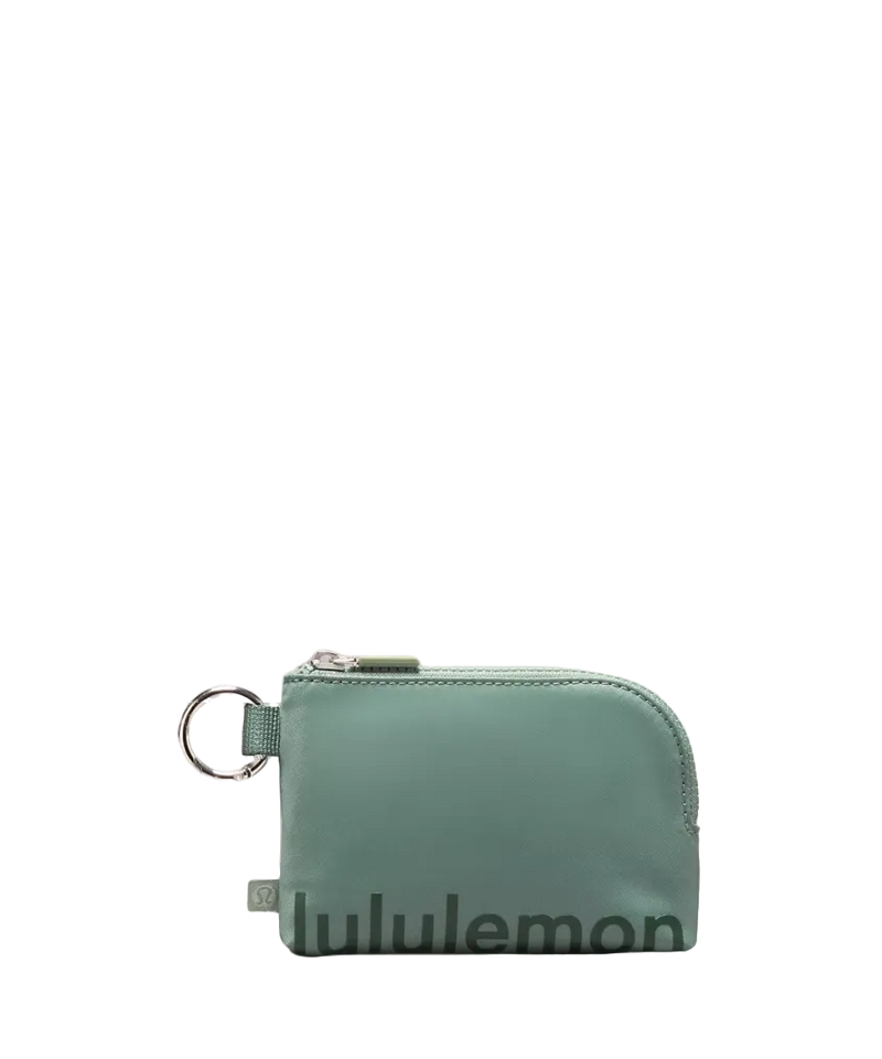 Lululemon Clippable Card Pouch Grey Eucalyptus/Legacy Green