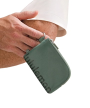 Lululemon Clippable Card Pouch Grey Eucalyptus/Legacy Green