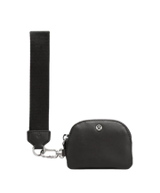 Lululemon Dual Pouch Wristlet Leather Alternative Black/Silver