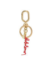 Lululemon Metal Script Keychain Lulu Red/Gold