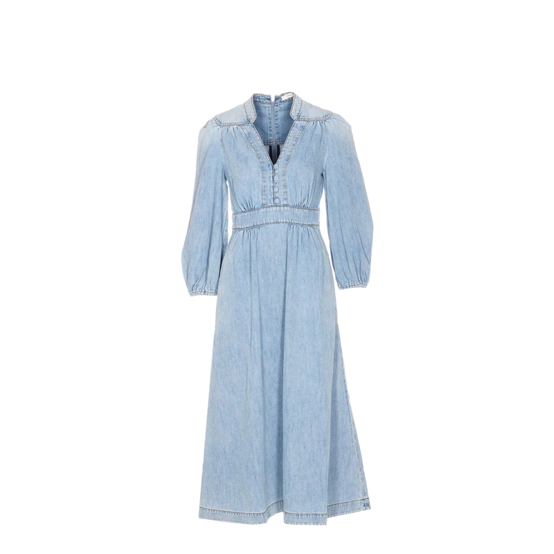 Denim Midi Dress - Blue