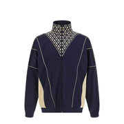Toute La V Print Zipper Sweatshirt - Blue