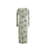 Dress in Silk and Cotton Multicolor