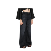 High-rise wide-leg jeans in denim