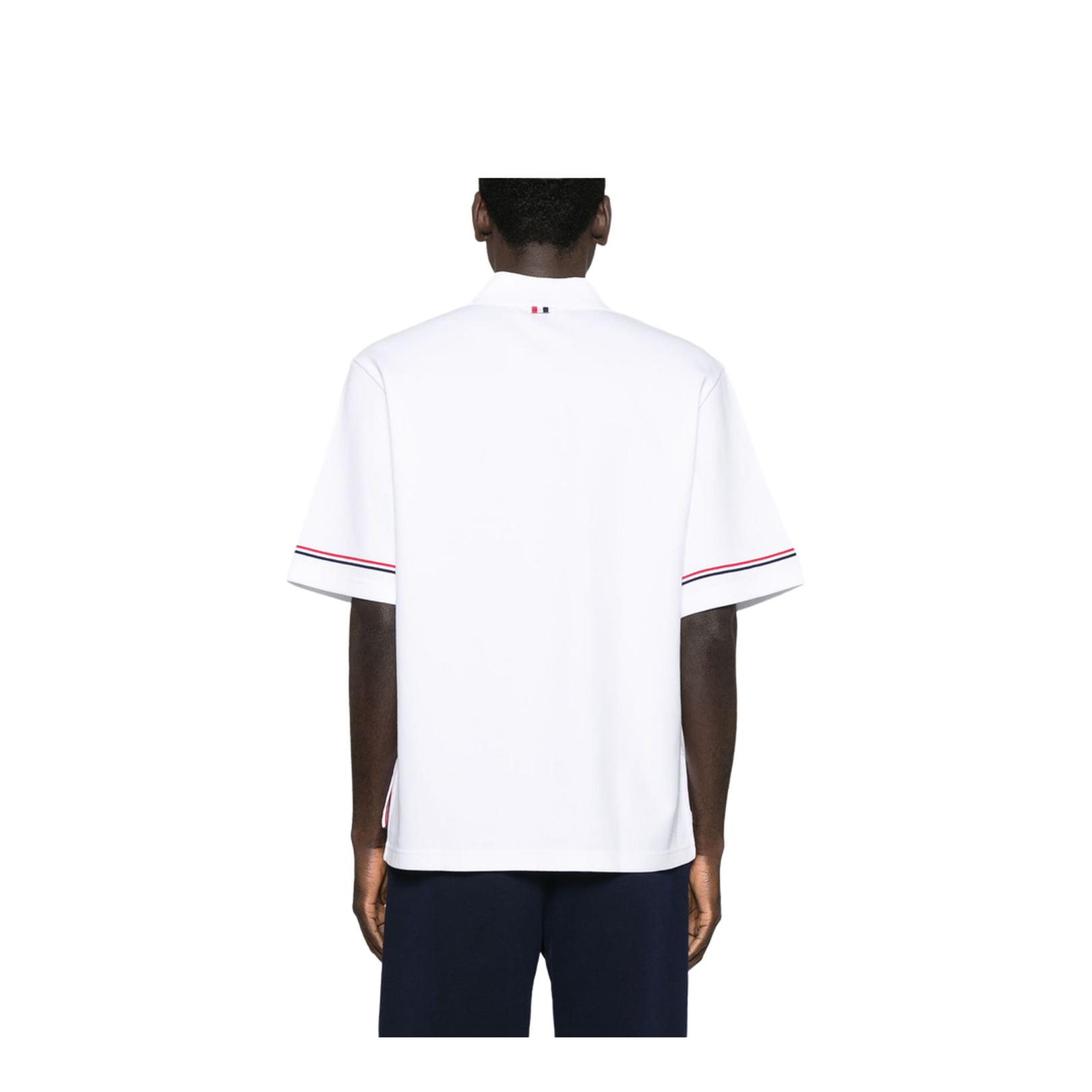 Rugby Fit RWB Stripe Shorts Sleeve Polo Shirt