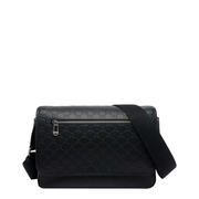 GG Emblem Medium Smooth Leather Crossbody - Black